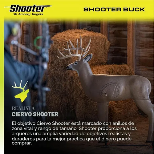 Miniatura 3 de Big Shooter Buck - Objetivo de tiro con arco 3D con núcleo de inserción reemplazable
