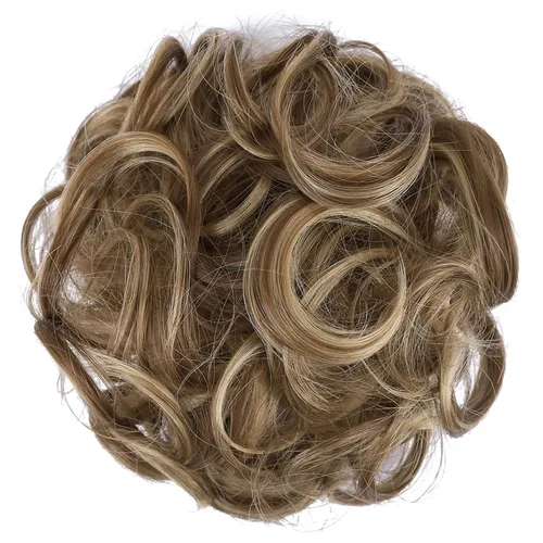 Miniatura 2 de Elaine Moño desordenado para mujer, cabello grueso y rizado, extensiones de cabello sintético ondulado, moño recogido, extensiones de cabello