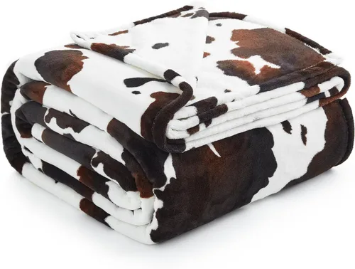 Miniatura 22 de Cozy Bliss Manta mullida con estampado de vaca para sofá, manta gruesa, suave y cálida de forro polar que no desprende para decoración occidental