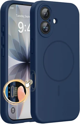 Miniatura 212 de Miracase Funda diseñada para iPhone 13, con protector de pantalla de vidrio templado, forro de microfibra suave antiarañazos, funda de goma