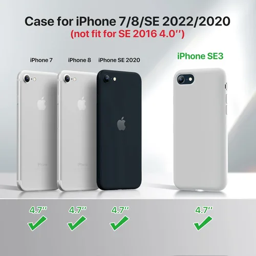 Miniatura 7 de Miracase Funda ultradelgada diseñada para iPhone SE 2022 (3ª generación)/iPhone SE 2020 (2ª generación)/iPhone 7/iPhone 8 con protector de pantalla