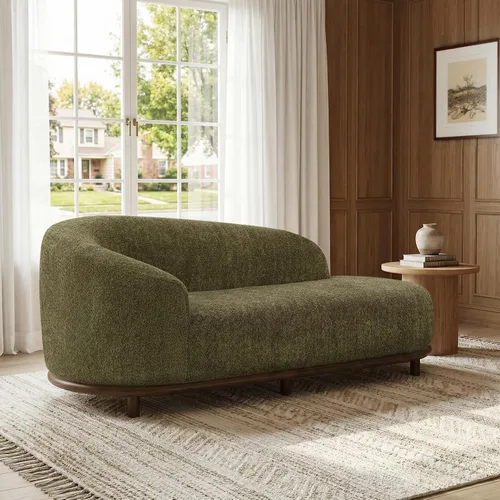 Miniatura 22 de Sofá de asiento profundo moderno de 3 plazas con patas de madera de abedul, sofá de cuero de 80.25 pulgadas, sofá tapizado suave para sala de estar