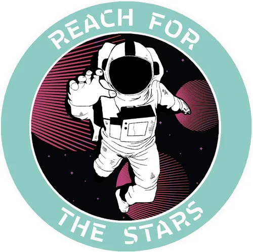 Reach for The Stars NASA Astronat Saturn Retro Vintage Estrellas Planetas Sistema Solar Adhesivo Decorativo para Ventana de Coche Camión Adhesivo