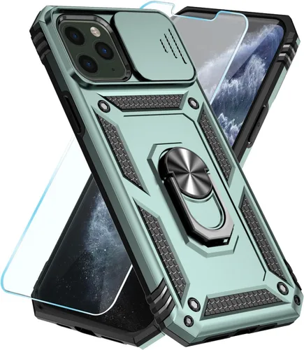 Miniatura 46 de SunStory Funda compatible con iPhone 11 Pro Max con protector de pantalla HD, cubierta de cámara deslizante y soporte de anillo giratorio