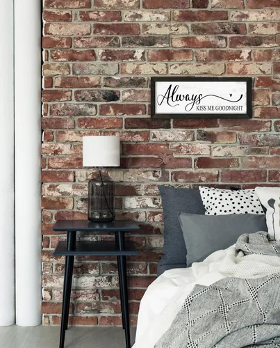 Miniatura 5 de YPY Letrero con texto en inglés "Always Kiss Me Goodnight" (Always Kiss Me Goodnight): pintura que absorbe el sonido, arte de pared – Decoración