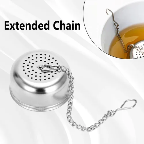 Miniatura 4 de Leden Infusor de bola de té para té suelto, colador de acero inoxidable con gancho de cadena, más pronunciado para taza, taza