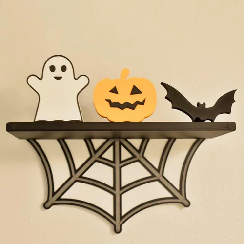 Miniatura 6 de Chatelet Estante flotante de telaraña Estante espeluznante de decoración de Halloween 9 pulgadas de ancho x 5 pulgadas de profundidad Brillan