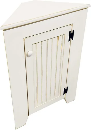 Miniatura 16 de Armario de esquina de madera maciza con puerta (salvia vieja)