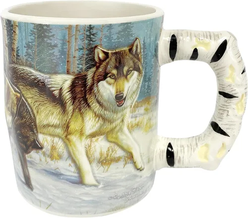 Miniatura 10 de Rivers Edge Products Taza de café de cerámica 3D con asa, 15 onzas, tazas de espresso y tazas de café de cerámica, perfecta para café, expreso, café