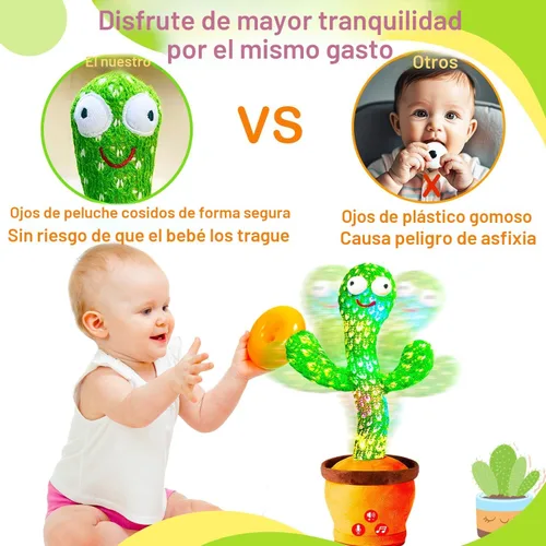 Miniatura 3 de Juguetes recargables para bebés, juguete de cactus que habla y baila para bebé, volumen ajustable, canto, imitación, repetición, juguetes infantiles