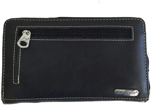 Miniatura 7 de Montana West Cartera de muñeca para mujer 2 en 1 de piel auténtica con cierre de cremallera