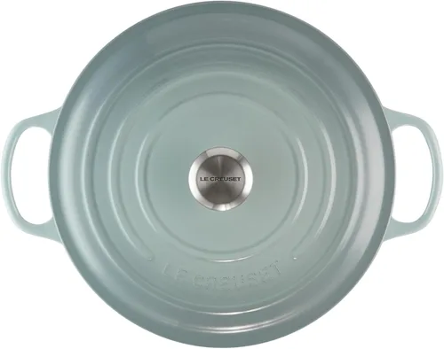Miniatura 2 de Le Creuset Horno holandés redondo de hierro fundido esmaltado, 9 cuartos de galón, Sal marina Sea Salt