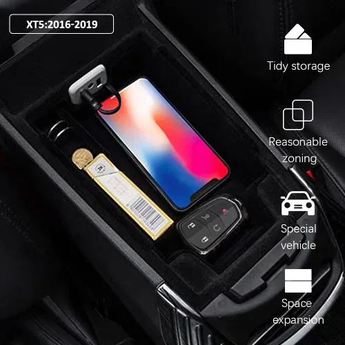 Miniatura 3 de para XT5, bandeja organizadora de apoyabrazos compatible con accesorios Cadillac XT5 2019 2018 2017 2016, inserto de reposabrazos