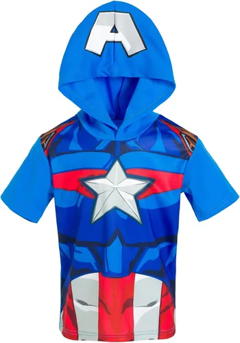 Miniatura 4 de Marvel Vengadores Spider-Man Capitán América Hulk Thor camiseta atlética y pantalones cortos de malla conjunto de niños pequeños a niños grandes