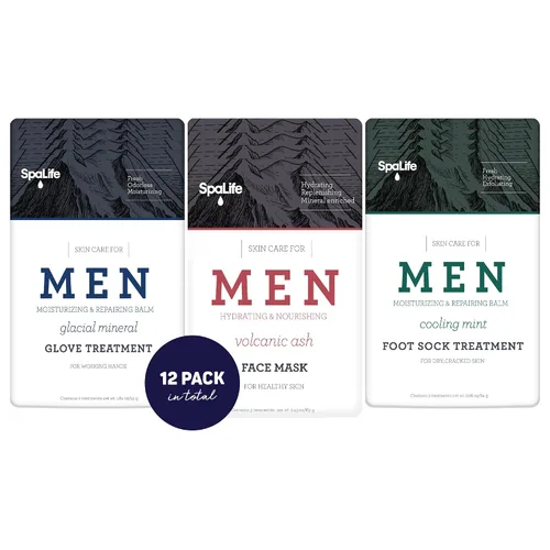 Miniatura 9 de SpaLife Juego de spa de 12 piezas para hombres: guantes de mano reparadores para manos secas, calcetines de pie de menta refrescante para talones