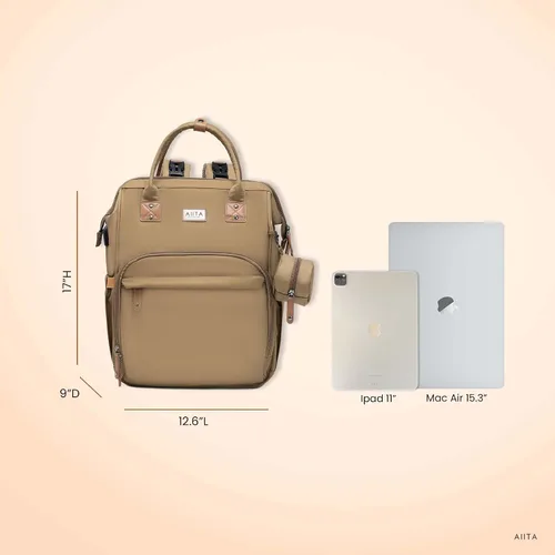 Miniatura 8 de Mochila para Pañales, Bolsa de Pañales Multifunción con Estación de Cambio, Elegantes Bolsas para Bebé, Mochila de Pañales Unisex Grande para Mamá