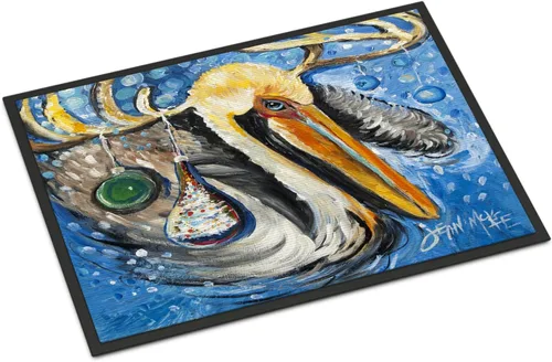 Miniatura 262 de Caroline's Treasures JMK1017JMAT - Tapete de caza de rana garza azul, 24 x 36 pulgadas, tapete para puerta delantera, interior y exterior