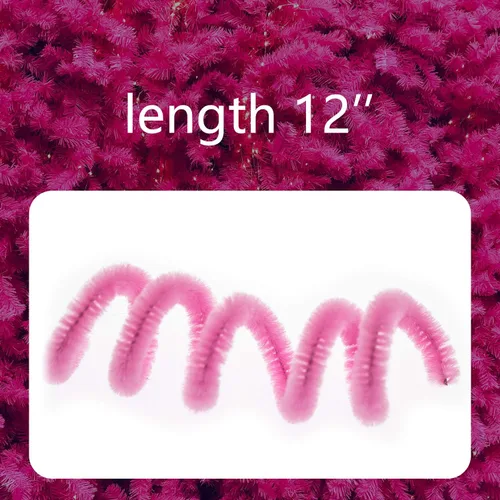 Miniatura 3 de Waycreat 200 piezas de limpiapipas de felpilla rosa para decoración de manualidades (0.236 in x 12 pulgadas)