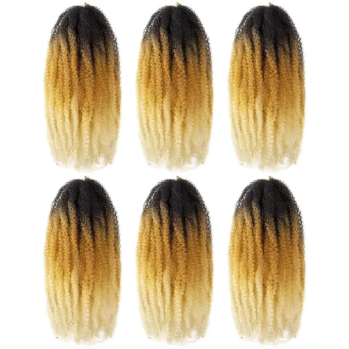 Miniatura 11 de ToyoTress Bob Marley Twist Hair - 8 Pulgadas Paquete de 6 Cabello Marley Negro Corto Para Locs Falsos, Extensiones de Cabello Rizado Afro Kinky