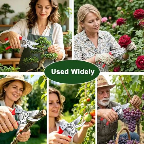 Miniatura 7 de Kynup Paquete de 2 tijeras de podar para jardinería, tijeras de jardín resistentes, tijeras de podar de derivación, tijeras de podar de mano