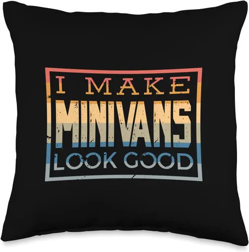 I Make Minivans Look Good - Funny Mini Van Dad Mom Almohada vintage, 16 x 16, multicolor