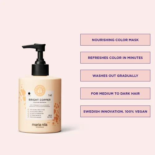 Miniatura 2 de Maria Nila Color Refresh, Bright Copper, Copper Hair Mask, Semi-Permanent Pigments, 100% Vegan & Sulfate/Paraben free