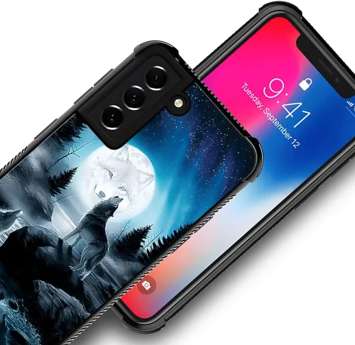 Miniatura 255 de CARLOCA Funda compatible con Samsung Galaxy S22 Ultra, diseño gráfico de Star Howling Wolfs Samsung Galaxy S22 Ultra, diseño gráfico, a prueba