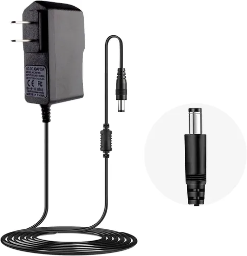 Rockhouse Fuente de alimentación de pedal de guitarra de 9 V CC 500 mA, centro negativo, adaptador de cable de alimentación de CA de 9 voltios 0.5a