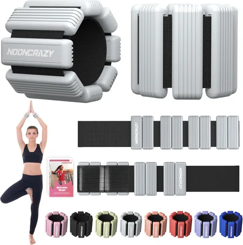 Miniatura 12 de Pilates - Pesas de tobillo y muñeca para mujer, juego de 2 pesas portátiles y fuertes para brazos y piernas (1 libra/2.2 libras cada una), pesas