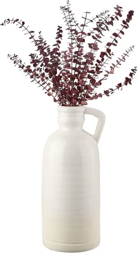 Miniatura 10 de Jarrón de cerámica azul de 12.5 pulgadas para decoración del hogar, florero decorativo grande, florero bohemio de cerámica para flores, florero