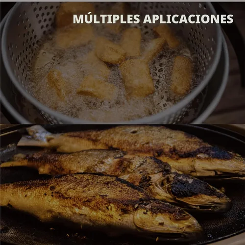 Miniatura 5 de Gas One Olla de Cocina de Aluminio Freidora Profunda con Cesta – Olla de Freír de Aluminio de 10QT con Asa de Agarre Fácil – Freidora Duradera