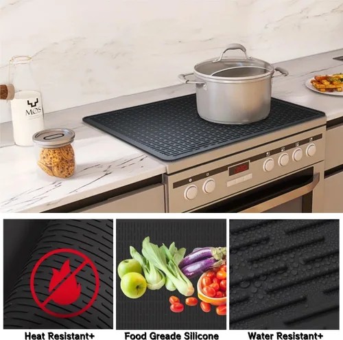 Miniatura 3 de Cubierta superior de estufa para estufa eléctrica, alfombrilla de estufa de silicona para estufa de vidrio, protector de placa de cocina