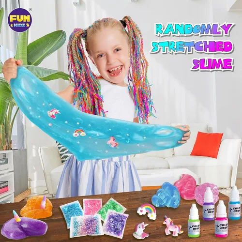 Miniatura 8 de Kit de Slime de Unicornio Esponjoso para Niñas, FunKidz Regalo de Slime de Nube para Mayores de 6 Años, Divertido Kit de Fabricación de Slime