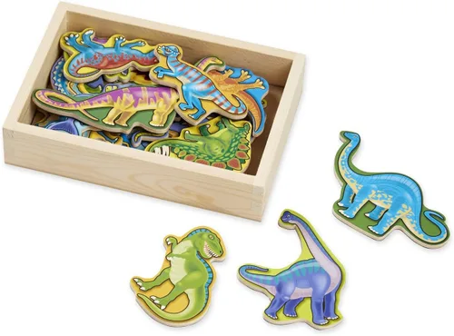 Melissa & Doug Dinosaur: juego de imanes de madera + 1 paquete de minibloc para rascar (#00476)