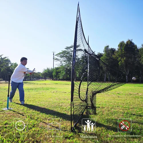 Miniatura 8 de 7x7ft/8x8ft Baseball Softball Net with Steel Frame for Batting, Hitting, Pitching, Portable Baseball Batting Net with Carry Bag, Great for All Levels