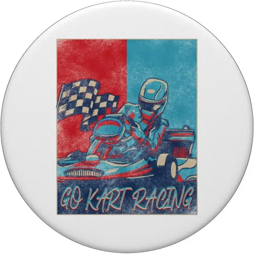 Miniatura 3 de Go Kart Racing Retro Vintage Go Kart Racing PopSockets Adhesive PopGrip