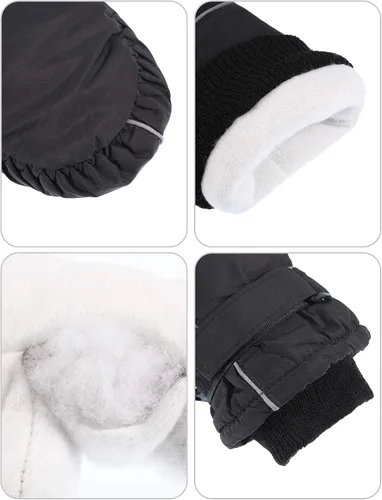 Miniatura 6 de Boao Snow Mittens Winter Ski Mittens Waterproof Warm Cotton-Lined Gloves for Kids