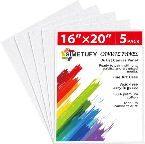 Miniatura 21 de Simetufy Paquete de 12 tableros de lienzo de 9 x 12 pulgadas para pintar paneles de lienzo, imprimados con gesso sin ácidos, 100% algodón
