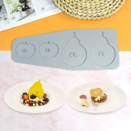 Miniatura 7 de Molde de silicona para encaje de flores, surtido de moldes texturizados para tartas, hueca 3D, fruta, manzana, pera, tapete de encaje para hornear