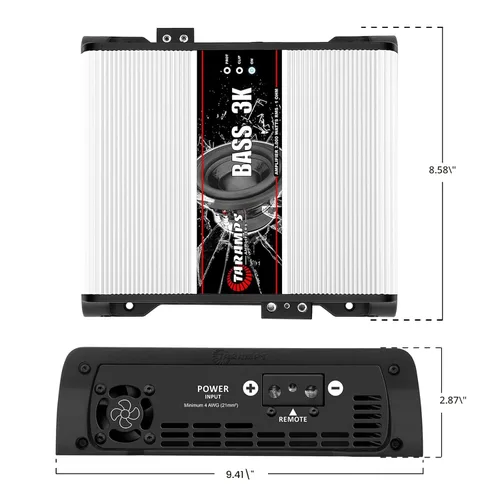 Miniatura 6 de Taramps BASS 3k 1 Ohm 1 canal Mosfet amplificador 3000 vatios RMS, monobloque, filtro subsónico, cruce de paso bajo, refuerzo de graves, RCA, clase