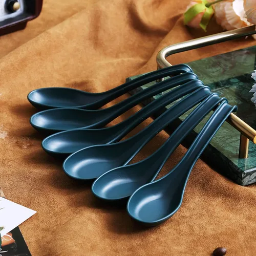 Miniatura 2 de Evanda Cuchara de sopa, cuchara ecológica hecha de polipropileno de grado alimenticio, libre de BPA, fácil de limpiar, apta para lavavajillas, juego
