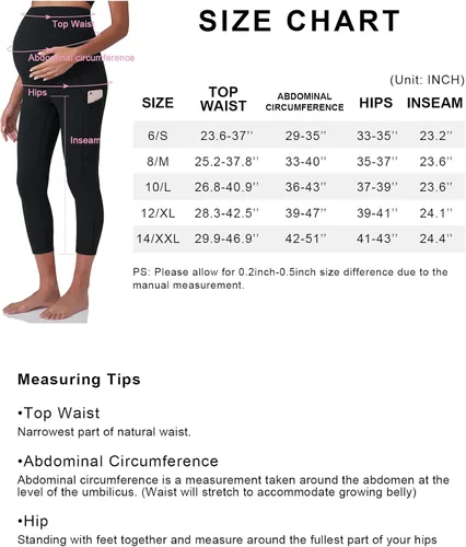 Miniatura 3 de POSHDIVAH Leggings de entrenamiento de maternidad para mujer, sobre el vientre, pantalones de yoga con bolsillos, pantalones de trabajo suaves