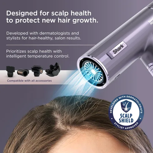Miniatura 3 de Shark SpeedStyle Pro Flex HD543PL - Sistema de secador de pelo de alta velocidad de rendimiento profesional con protector de cuero cabelludo