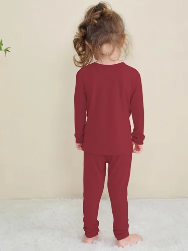Miniatura 34 de GUISBY Conjunto de pijama de rayón de bambú para niños y niñas, ajuste cómodo, para uso diario, conjunto de pijama de 2 piezas