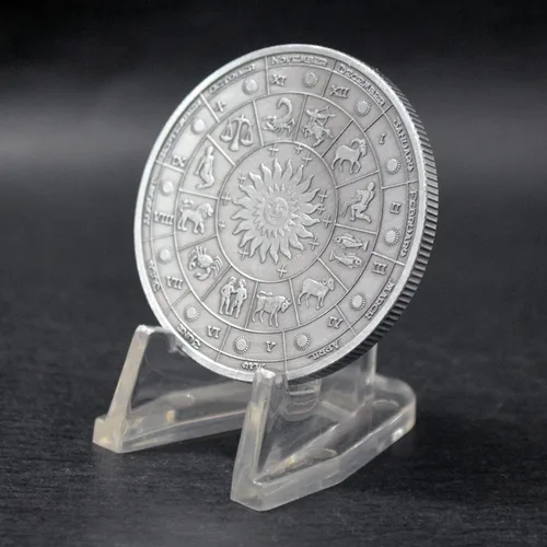 Miniatura 4 de Aomcisi Moneda creativa de doce constelaciones del zodiaco Monedas conmemorativas de plata antigua, decoración del hogar, manualidades, colección
