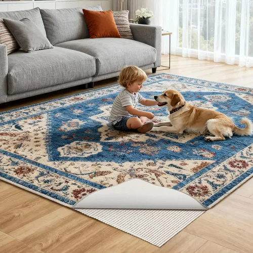 Miniatura 7 de Songrey Almohadilla antideslizante de 2 x 6 pies, almohadillas extra gruesas para superficies duras, evita deslizamientos y asegura las alfombras