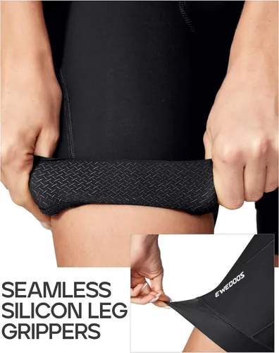 Miniatura 5 de Ewedoos Pantalones cortos de ciclismo acolchados para mujer con 4 bolsillos, acolchado 4D, pantalones cortos de ciclismo para paseos de 3H +