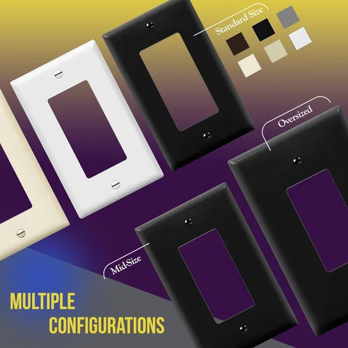 Miniatura 7 de ENERLITES - Placas decorativas de pared para interruptor de luz o toma de corriente, acabado brillante, tamaño intermedio, 2 bandas, 4.88 x 4.92