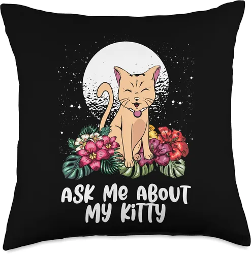 Miniatura 4 de Ask Me About Funny Cat Mom Humor Cat Dad Cat Lover Throw Pillow