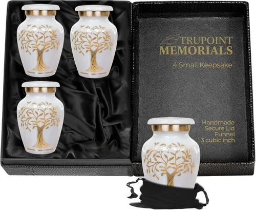 Miniatura 12 de Trupoint Memorials Urnas Pequeñas para Cenizas Humanas de Recuerdo, Mini Urna de Cremación Decorativa para Hombres y Mujeres Adultos, Pequeña Rojo